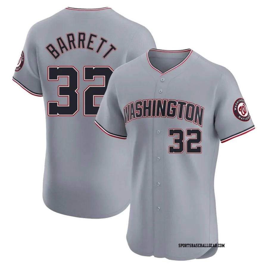 Aaron Barrett Men's Washington Nationals Gray Elite Road Jersey