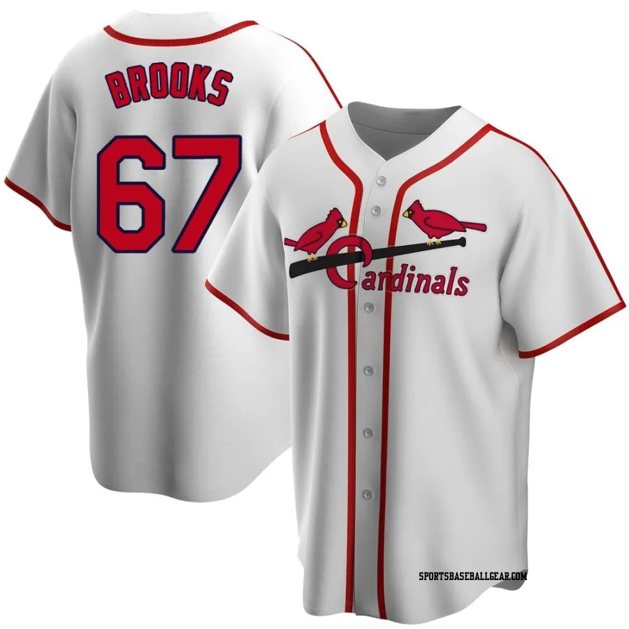 Aaron Brooks Men's St. Louis Cardinals White Home Cooperstown Collection Jersey