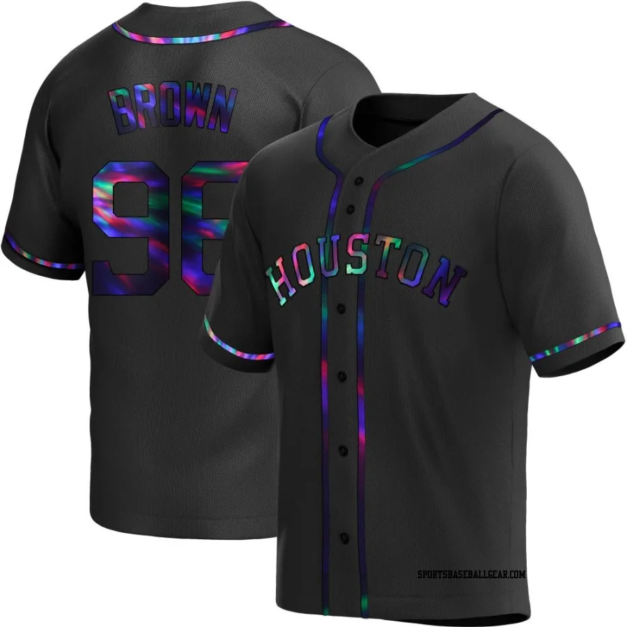 Aaron Brown Men's Houston Astros Black Holographic Replica Alternate Jersey