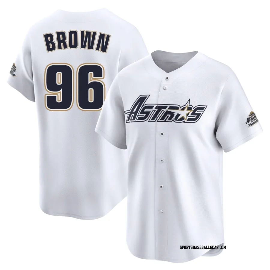 Aaron Brown Men's Houston Astros White Limited Throwback Cooperstown Collection Jersey