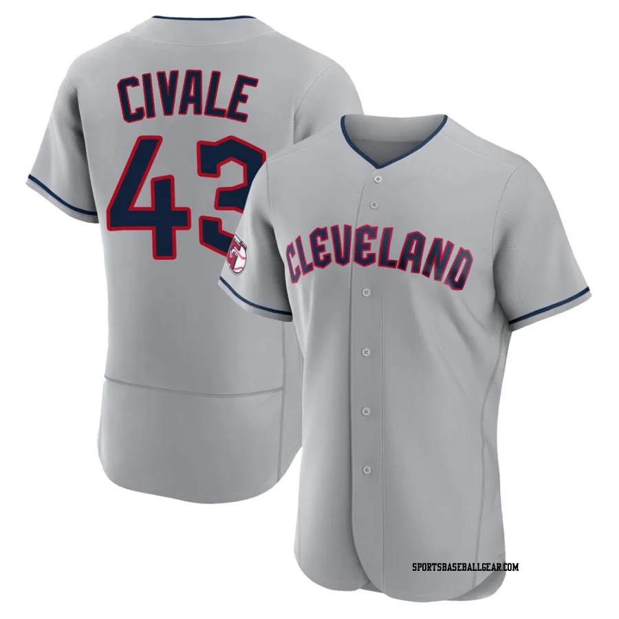 Aaron Civale Men's Cleveland Guardians Gray Authentic Road Jersey