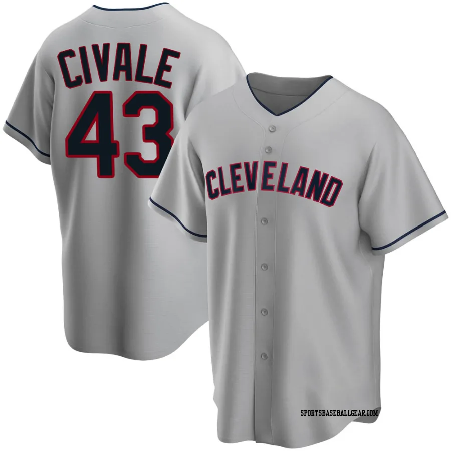 Aaron Civale Men's Cleveland Guardians Gray Replica Road Jersey