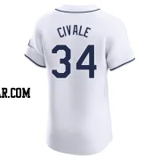 Aaron Civale Men's Tampa Bay Rays White Elite Home Jersey