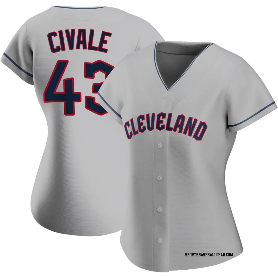 Aaron Civale Women's Cleveland Guardians Gray Replica Road Jersey