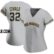 Aaron Civale Women's Milwaukee Brewers Gray Replica Road Jersey