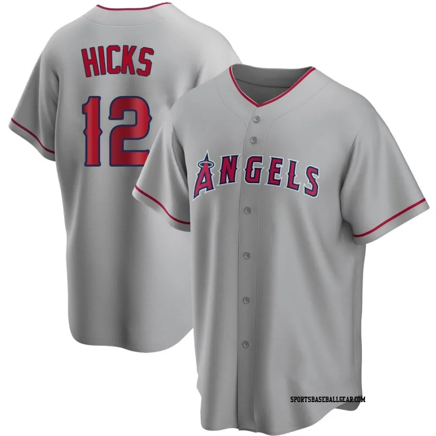 Aaron Hicks Men's Los Angeles Angels Replica Silver Road Jersey