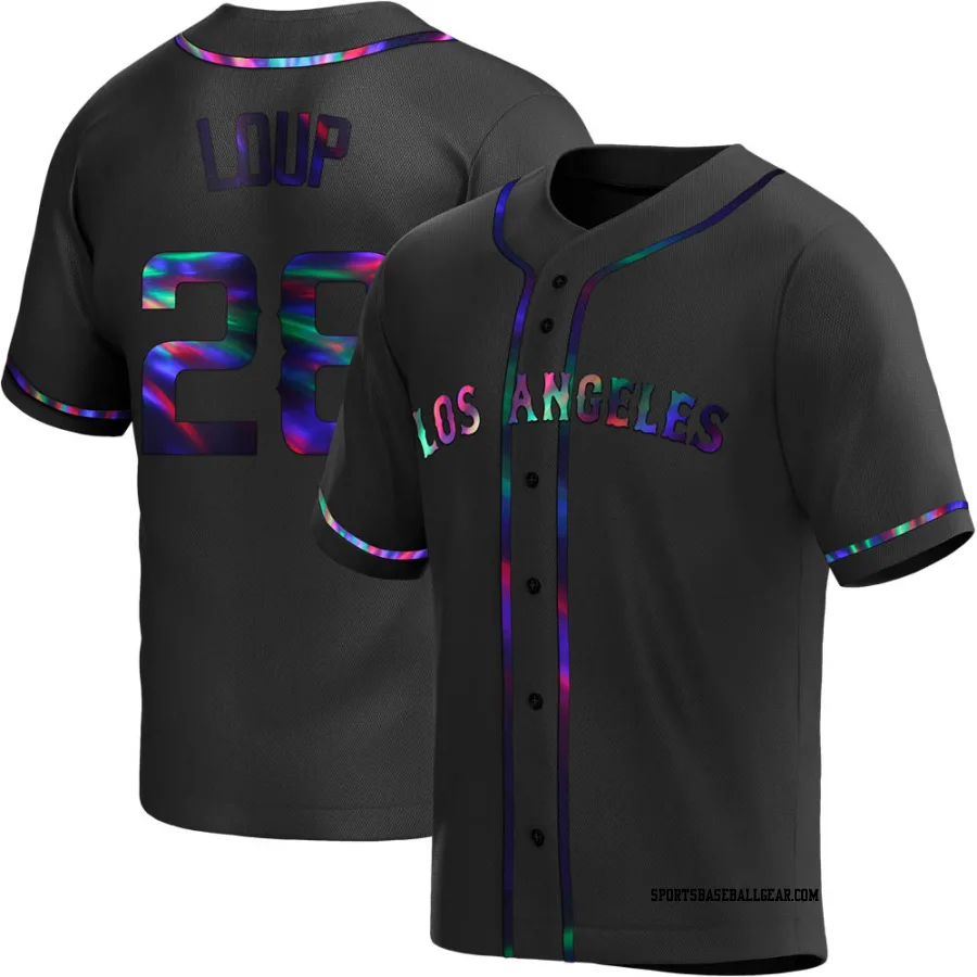 Aaron Loup Men's Los Angeles Angels Black Holographic Replica Alternate Jersey