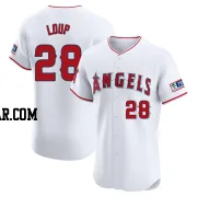 Aaron Loup Men's Los Angeles Angels White Elite Home Patch Jersey