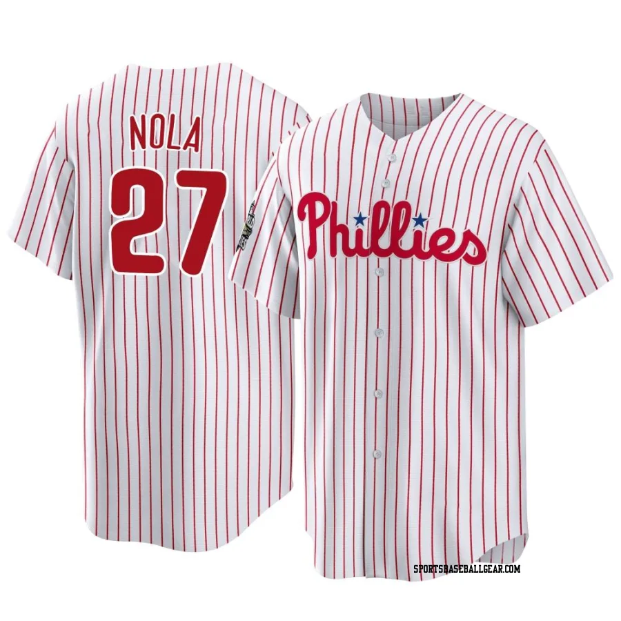 Aaron Nola Youth Philadelphia Phillies White Replica 2022 World Series Home Jersey