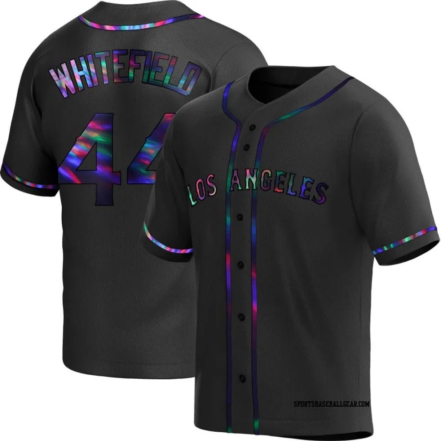 Aaron Whitefield Youth Los Angeles Angels Black Holographic Replica Alternate Jersey