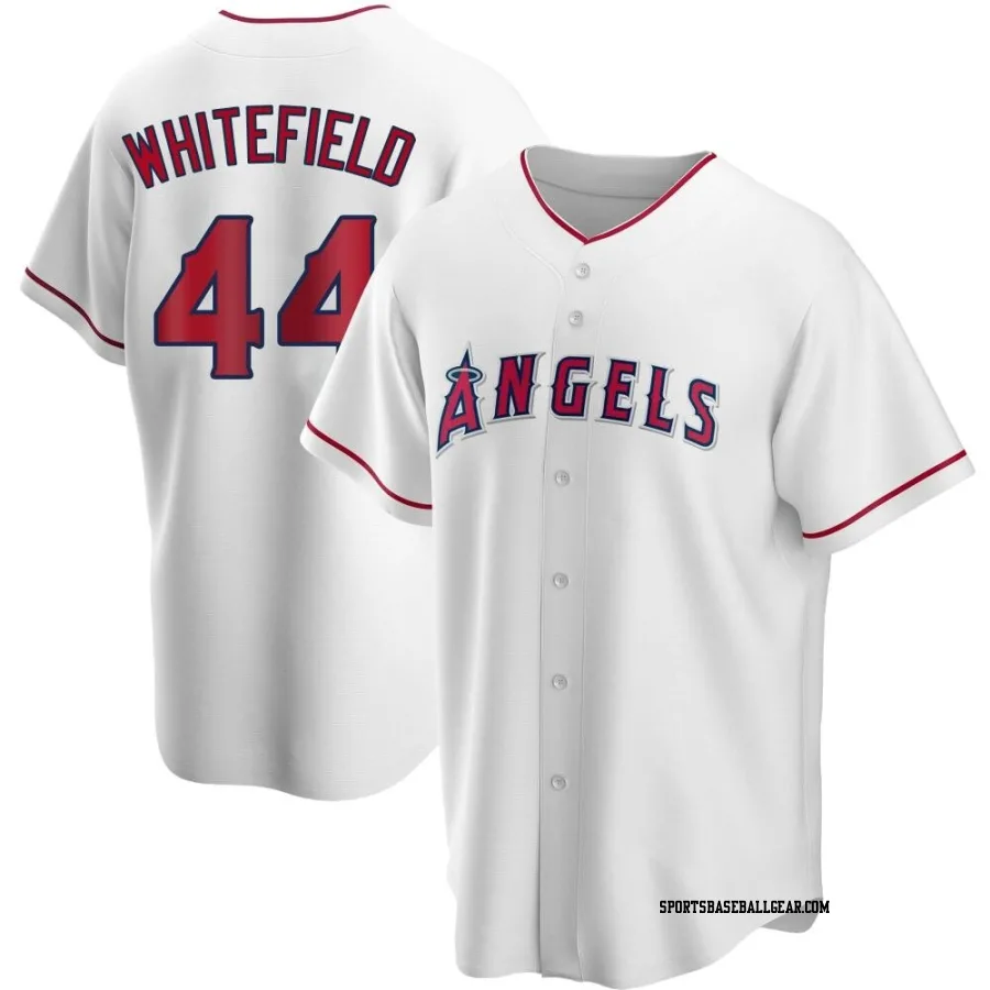 Aaron Whitefield Youth Los Angeles Angels White Replica Home Jersey