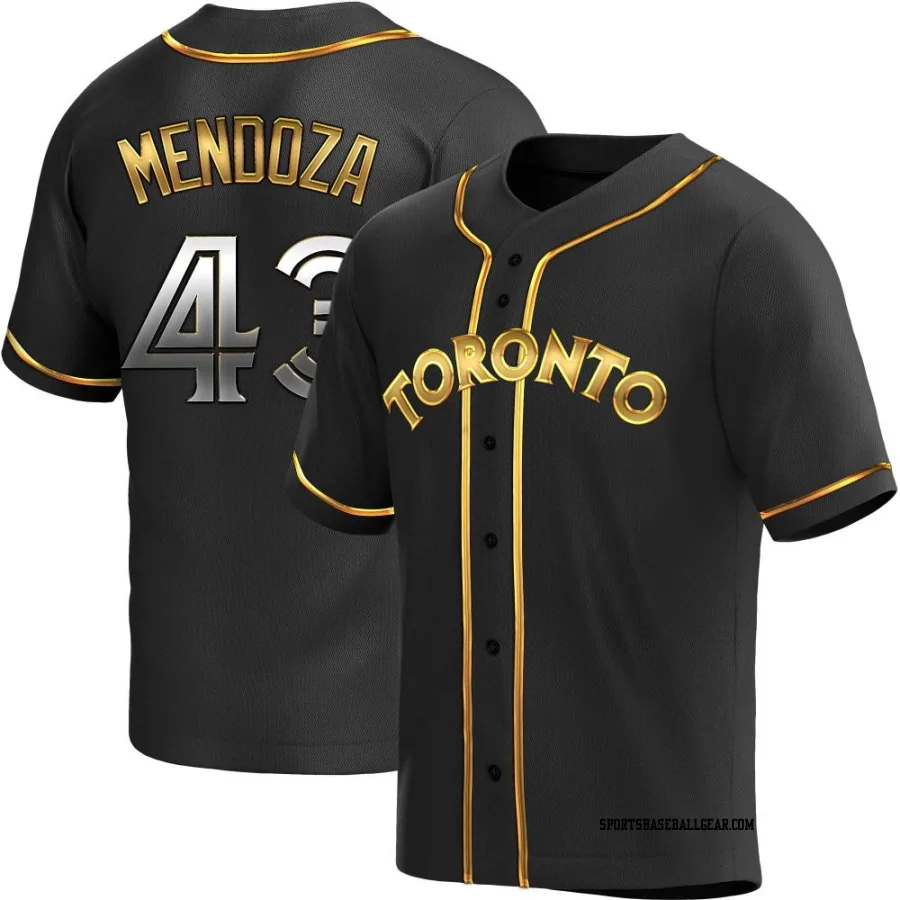 Abdiel Mendoza Youth Toronto Blue Jays Black Golden Replica Alternate Jersey