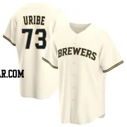 Abner Uribe Youth Milwaukee Brewers Cream Replica Home Jersey