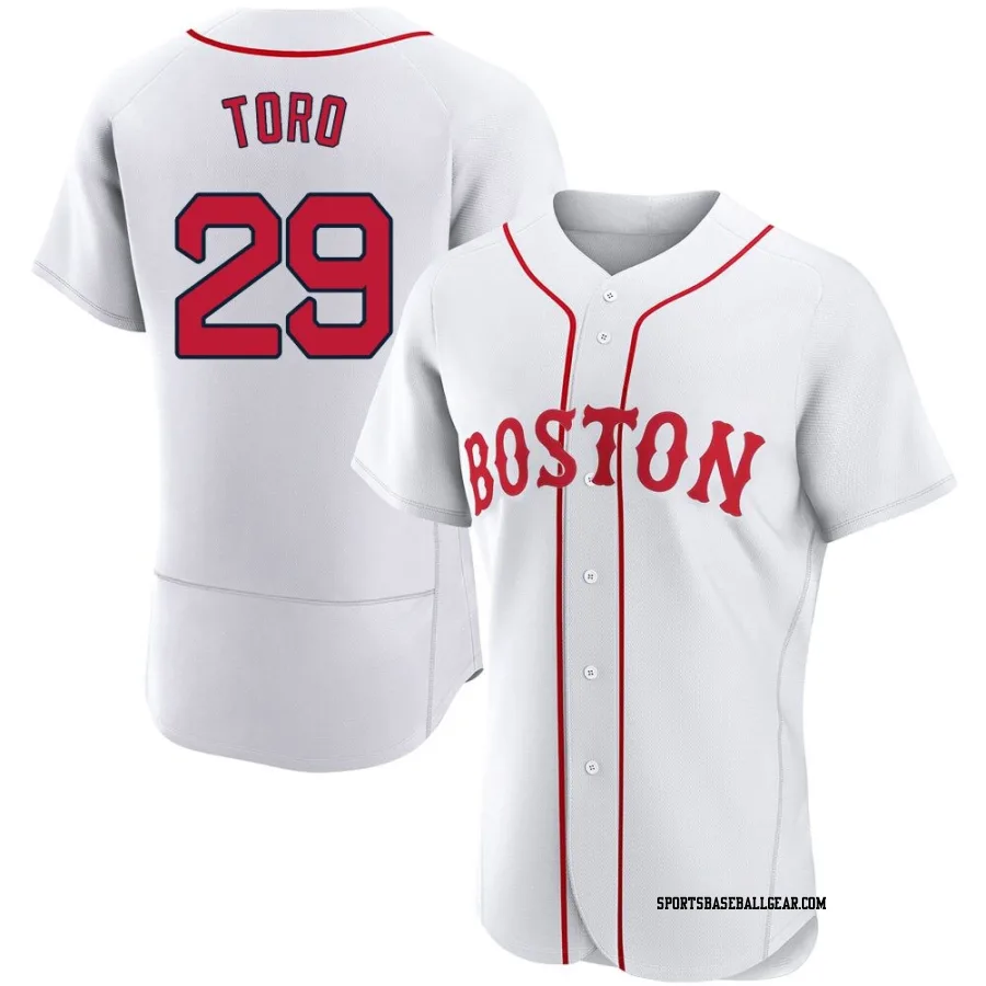 Abraham Toro Men's Boston Red Sox White Authentic 2021 Patriots' Day Jersey