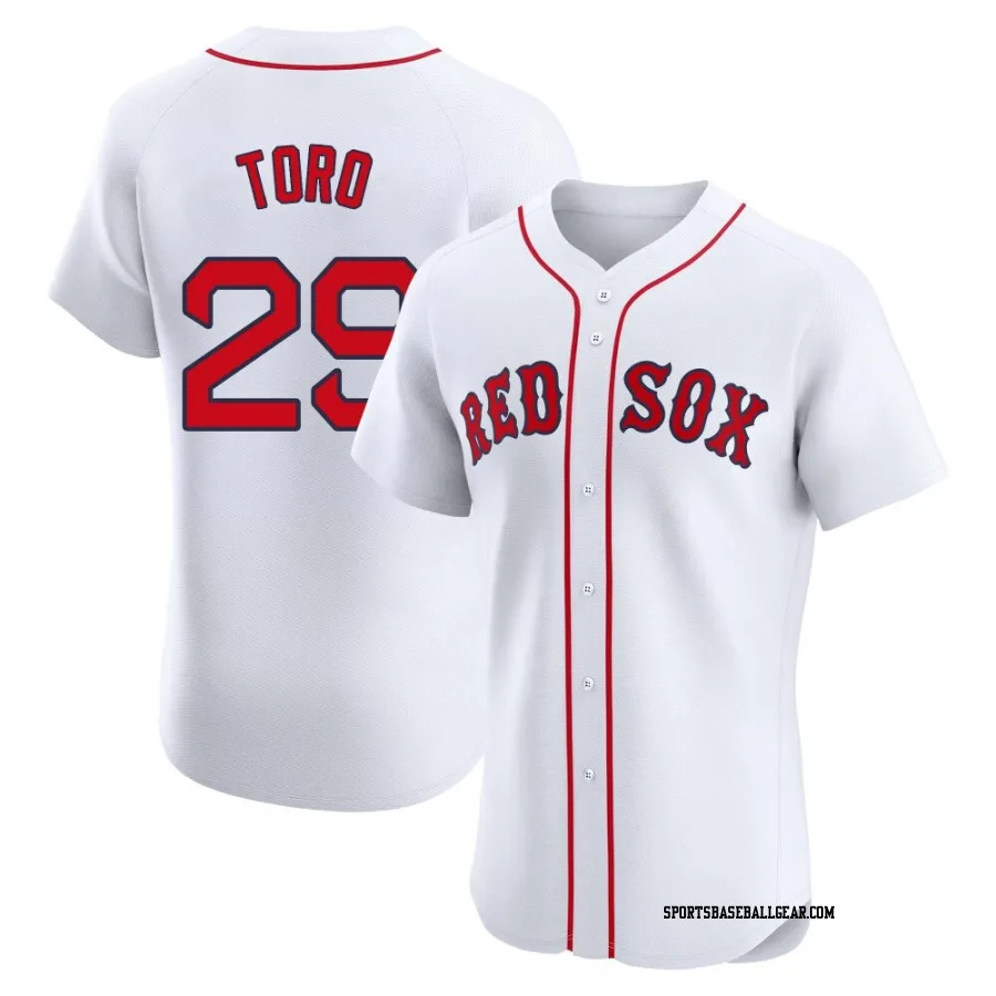 Abraham Toro Men's Boston Red Sox White Elite Home Patch Jersey