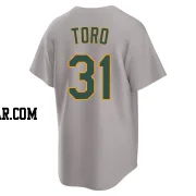 Abraham Toro Men's Oakland Athletics Gray Replica Away 2.0 Jersey