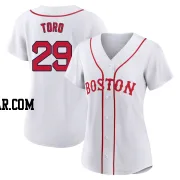 Abraham Toro Women's Boston Red Sox White Replica 2021 Patriots' Day Jersey