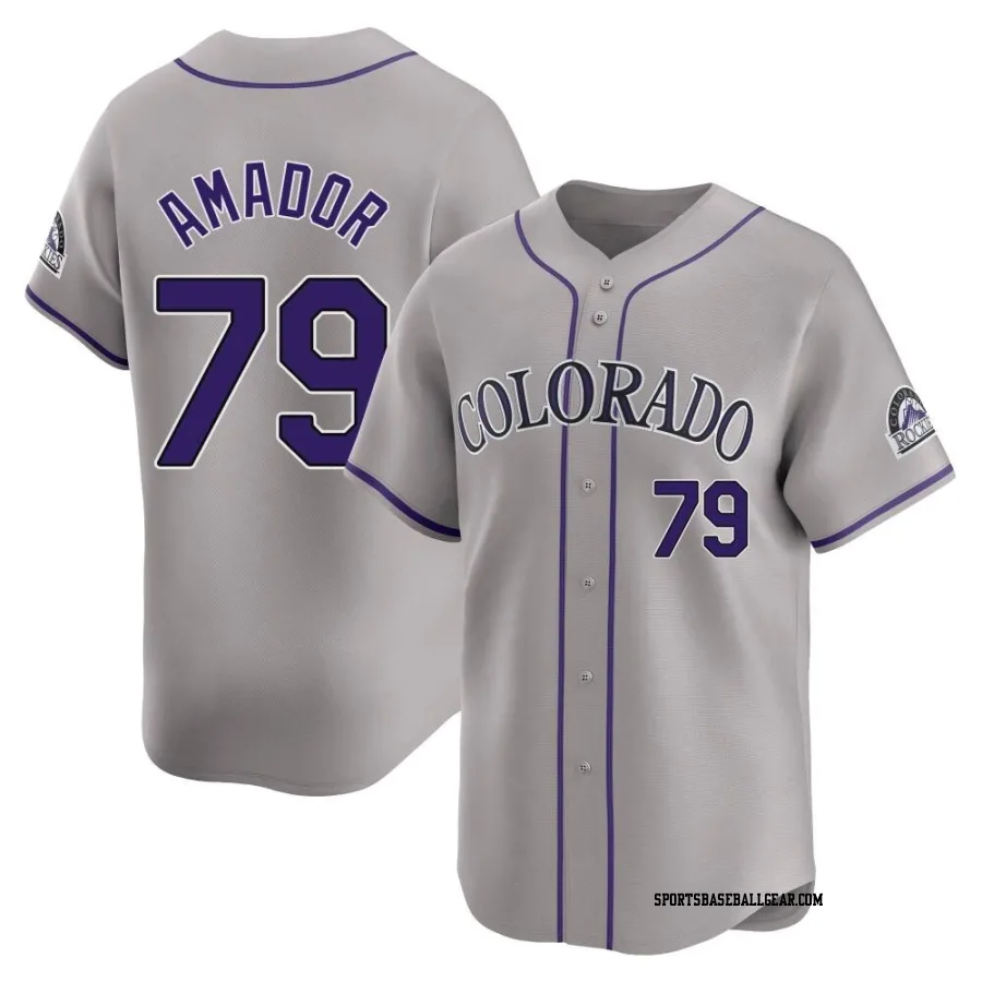 Adael Amador Men's Colorado Rockies Gray Limited Road Jersey