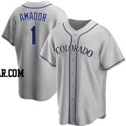 Adael Amador Men's Colorado Rockies Gray Replica Road Jersey