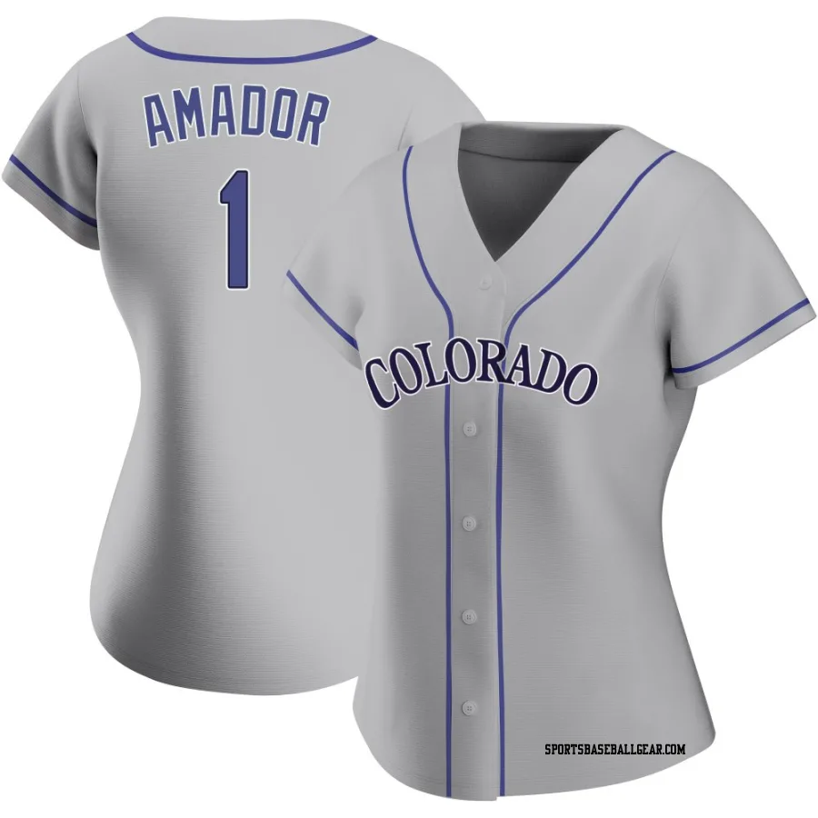 Adael Amador Women's Colorado Rockies Gray Replica Road Jersey