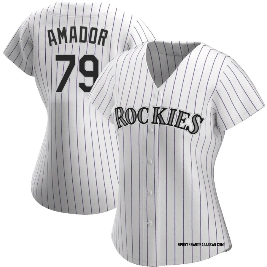 Adael Amador Women's Colorado Rockies White Authentic Home Jersey