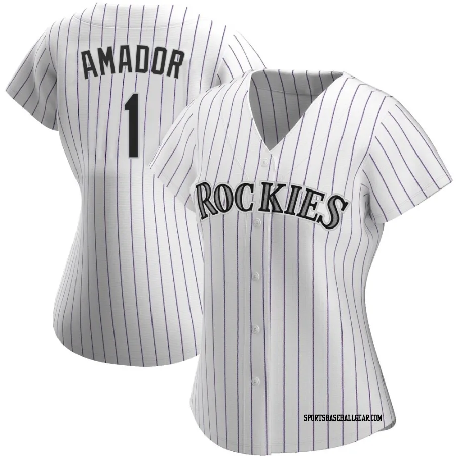 Adael Amador Women's Colorado Rockies White Authentic Home Jersey