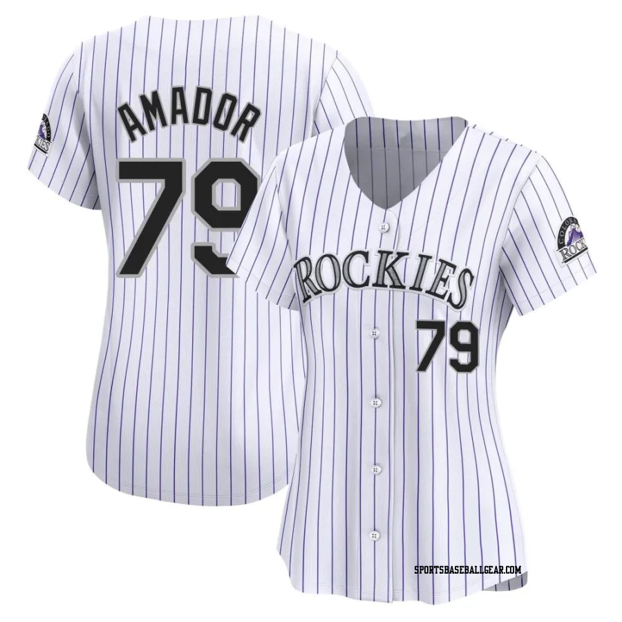 Adael Amador Women's Colorado Rockies White Limited Home Jersey