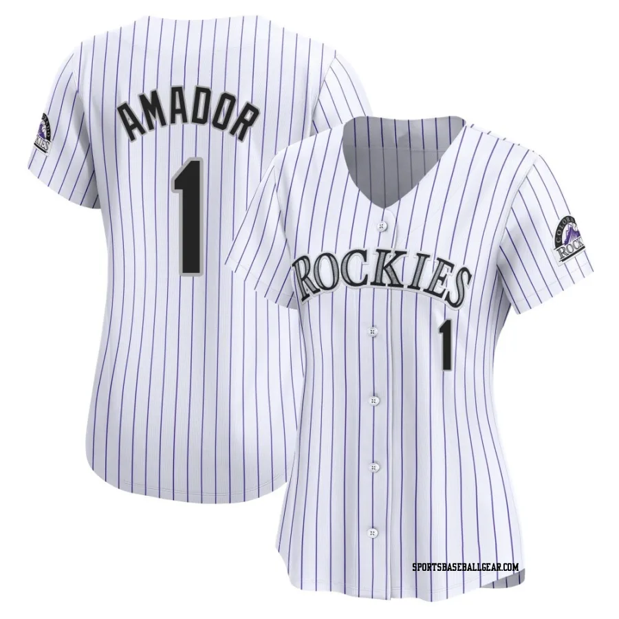 Adael Amador Women's Colorado Rockies White Limited Home Jersey