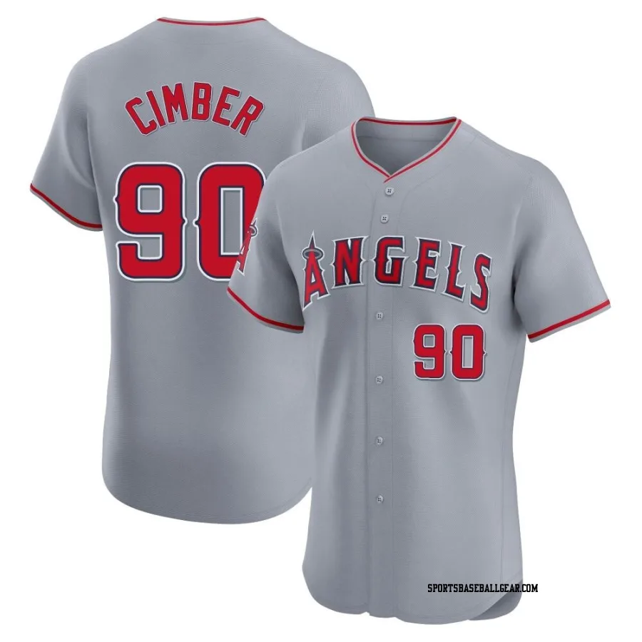 Adam Cimber Men's Los Angeles Angels Gray Elite Road Jersey