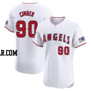 Adam Cimber Men's Los Angeles Angels White Elite Home Patch Jersey