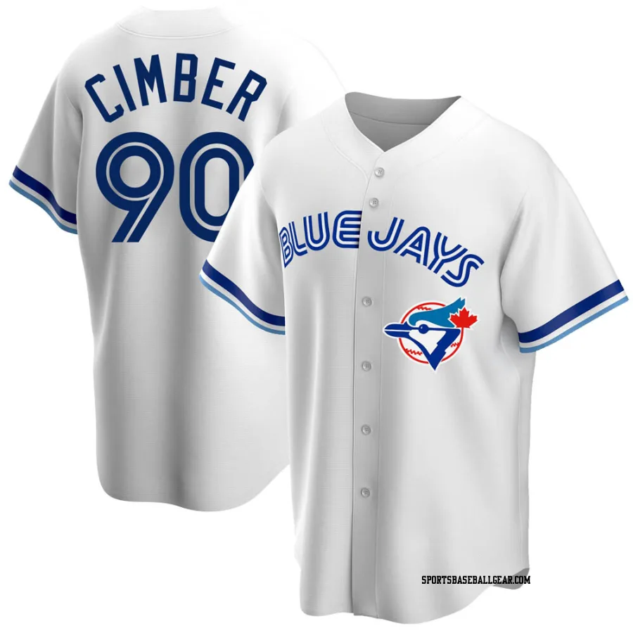 Adam Cimber Men's Toronto Blue Jays White Replica Home Cooperstown Collection Jersey