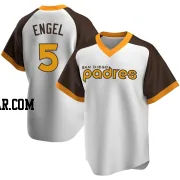 Adam Engel Men's San Diego Padres White Replica Home Cooperstown Collection Jersey