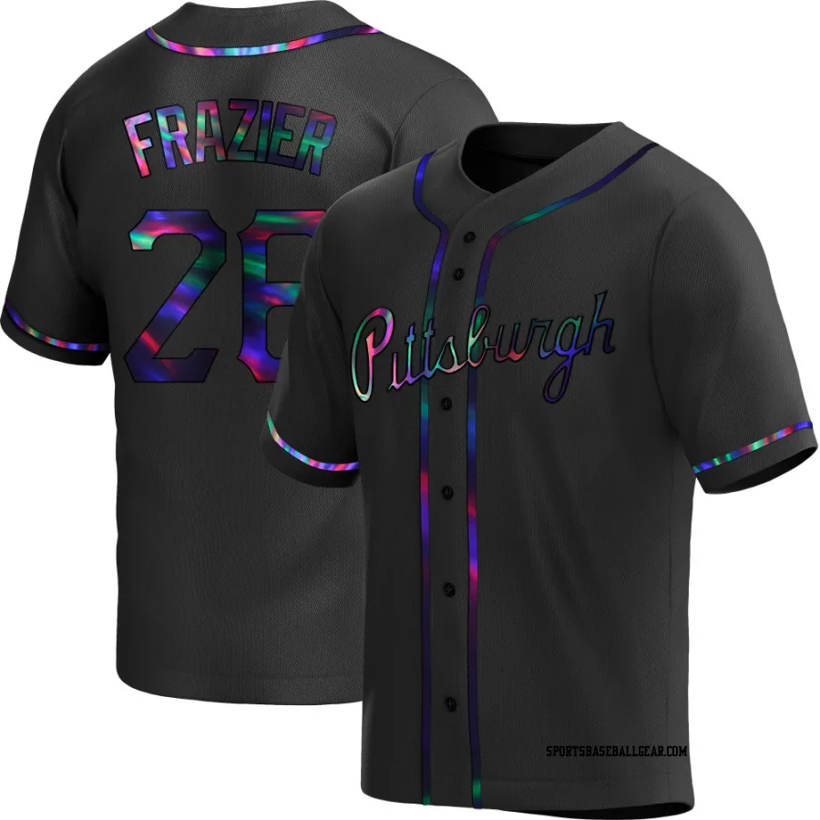 Adam Frazier Youth Pittsburgh Pirates Black Holographic Replica Alternate Jersey