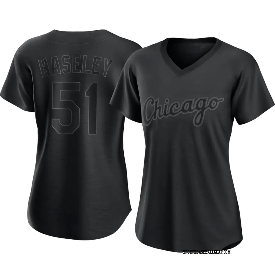 Adam Haseley Women's Chicago White Sox Black Replica Pitch Fashion Jersey