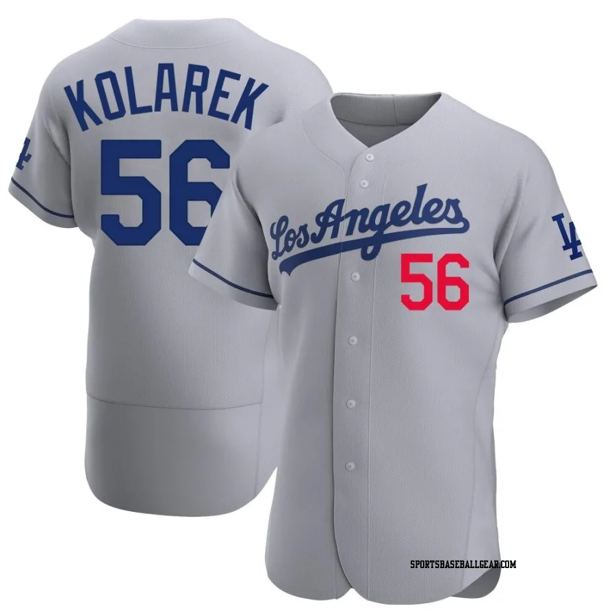 Adam Kolarek Men's Los Angeles Dodgers Gray Authentic Away Jersey