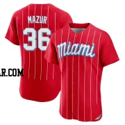 Adam Mazur Men's Miami Marlins Red Authentic 2021 City Connect Jersey