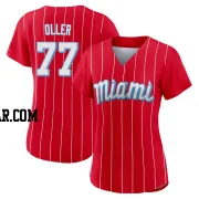Adam Oller Women's Miami Marlins Red Replica 2021 City Connect Jersey