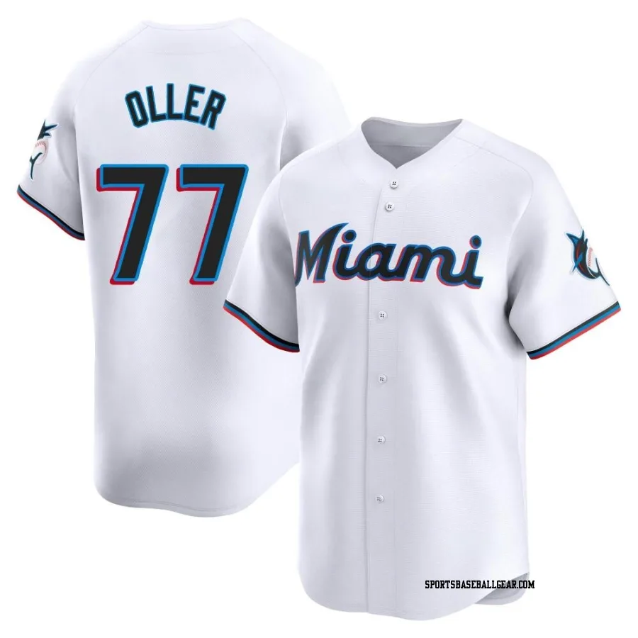 Adam Oller Youth Miami Marlins White Limited Home Jersey