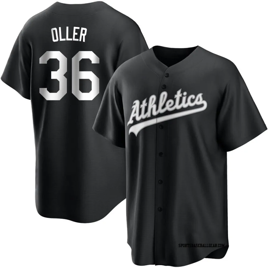 Adam Oller Youth Oakland Athletics Black/White Replica Jersey