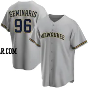 Adam Seminaris Men's Milwaukee Brewers Gray Replica Road Jersey