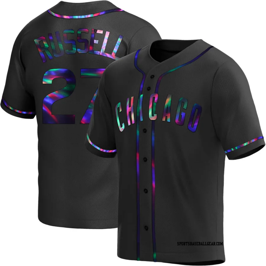 Addison Russell Youth Chicago Cubs Black Holographic Replica Alternate Jersey