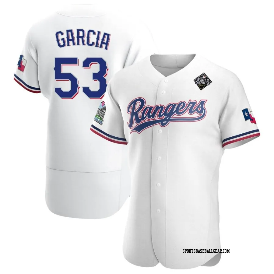 Adolis Garcia Men's Texas Rangers White Authentic Home 2023 World Series Jersey