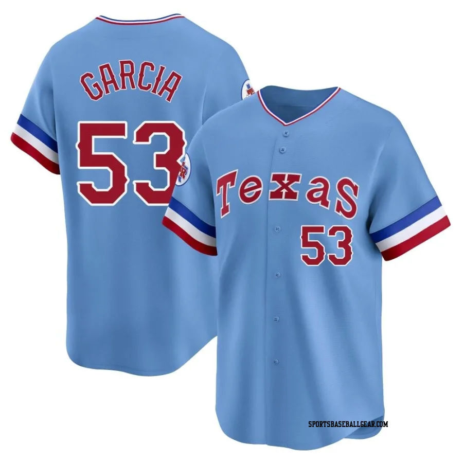 Adolis Garcia Youth Texas Rangers Light Blue Limited Cooperstown Collection Jersey
