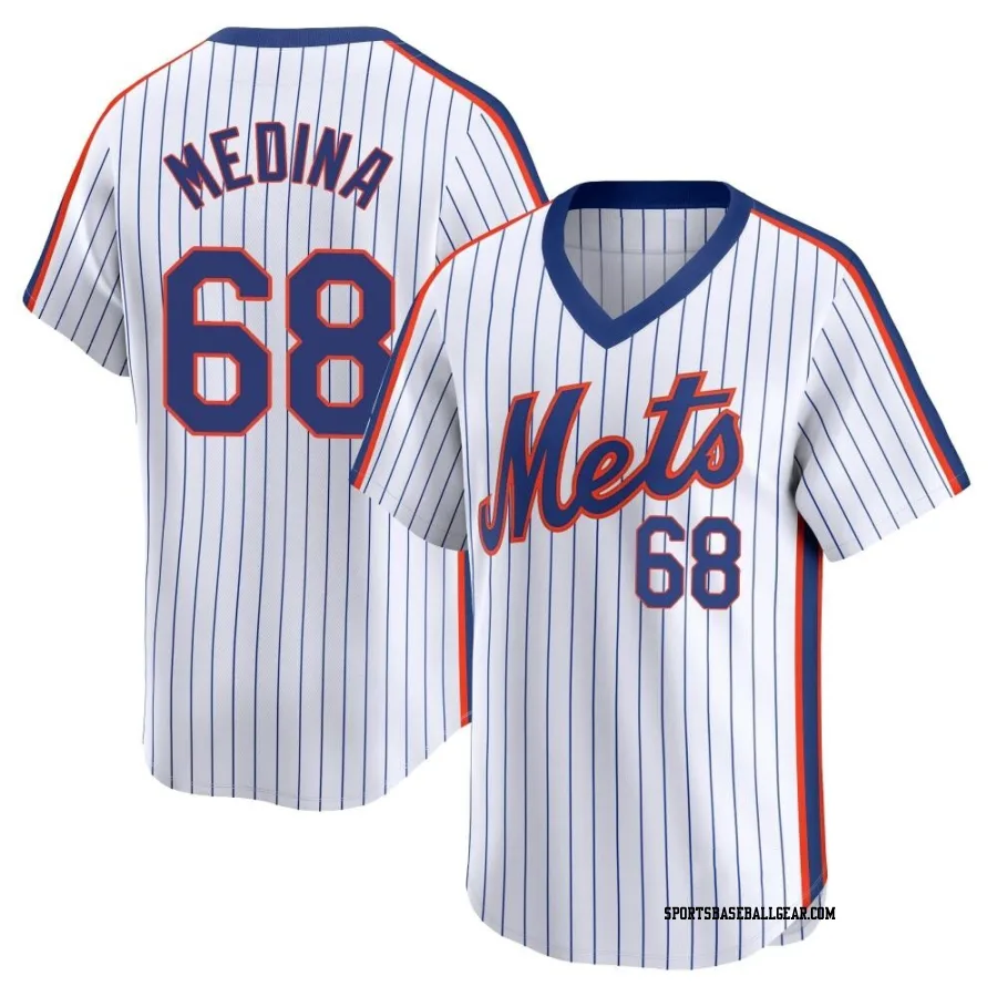 Adonis Medina Men's New York Mets White Limited Cooperstown Collection Jersey