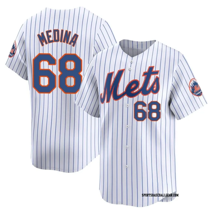 Adonis Medina Men's New York Mets White Limited Home Jersey
