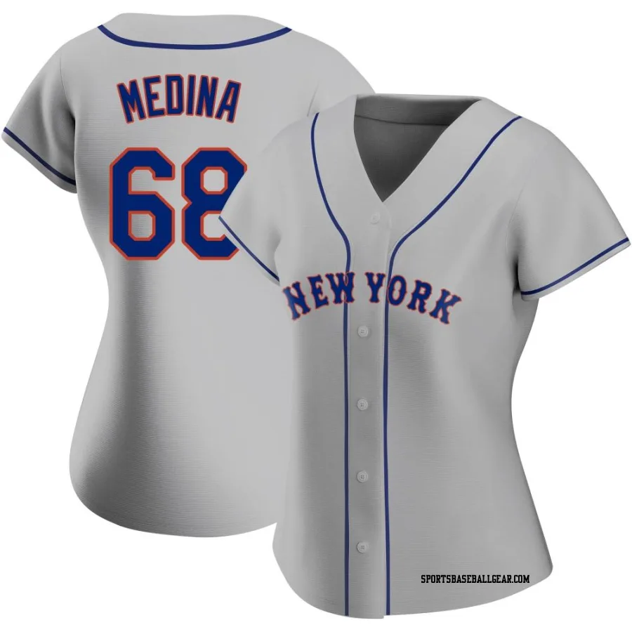 Adonis Medina Women's New York Mets Gray Authentic Road Jersey