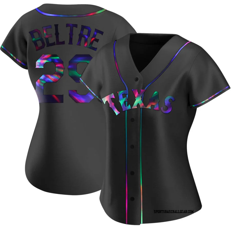 Adrian Beltre Women's Texas Rangers Black Holographic Replica Alternate Jersey