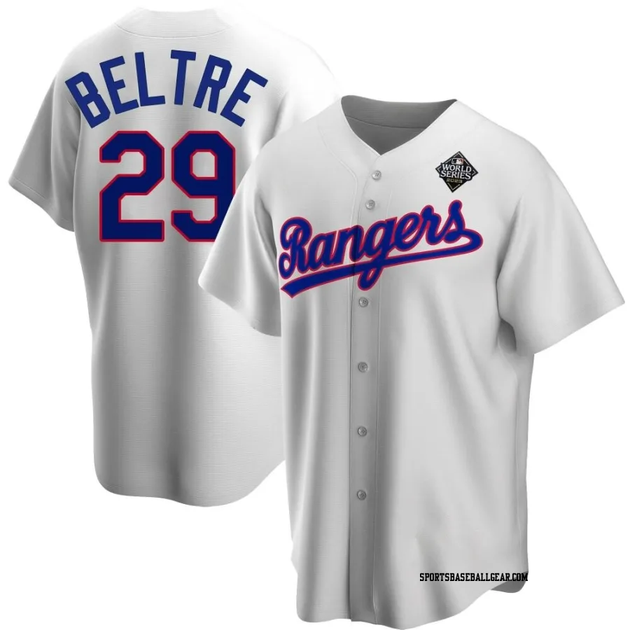 Adrian Beltre Youth Texas Rangers White Replica Home Cooperstown Collection 2023 World Series Jersey