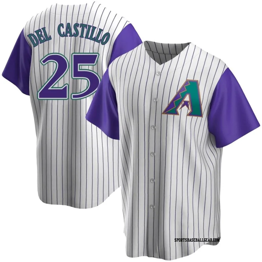 Adrian Del Castillo Youth Arizona Diamondbacks Cream/Purple Replica Alternate Cooperstown Collection Jersey