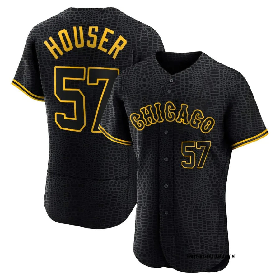 Adrian Houser Men's Chicago White Sox Black Authentic Snake Skin City Jersey